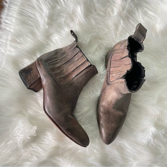 Freebird by Steven | FB Womens Dane Brown Leather Heeled Booties Boots Pull-On 7 - Picture 2 of 9